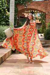 1 Piece Frock in Multi Raw Silk (TR1075)